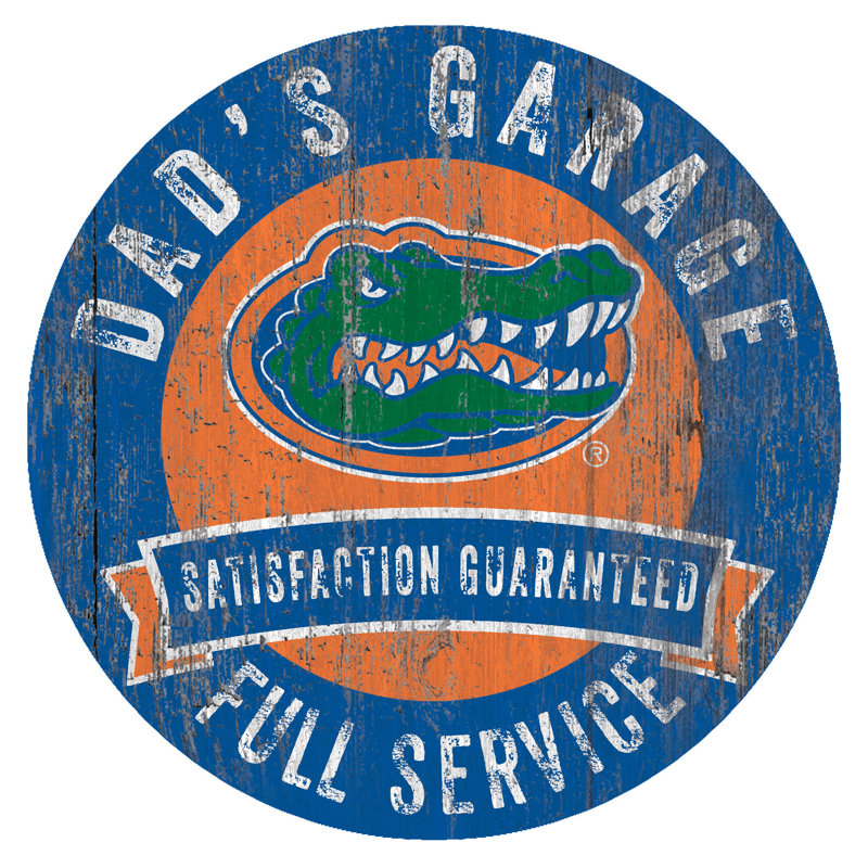 «NCAA Dad's Garage Sign», impression sur bois, Université de la Floride