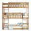 Lit simple superposé simple avec échelles et conception amovible, bois d'hévéa naturel pour plus d'espace et de sécurité-118037969