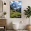 Alpine Mountain Cabin, peinture de paysage sur toile-191437622