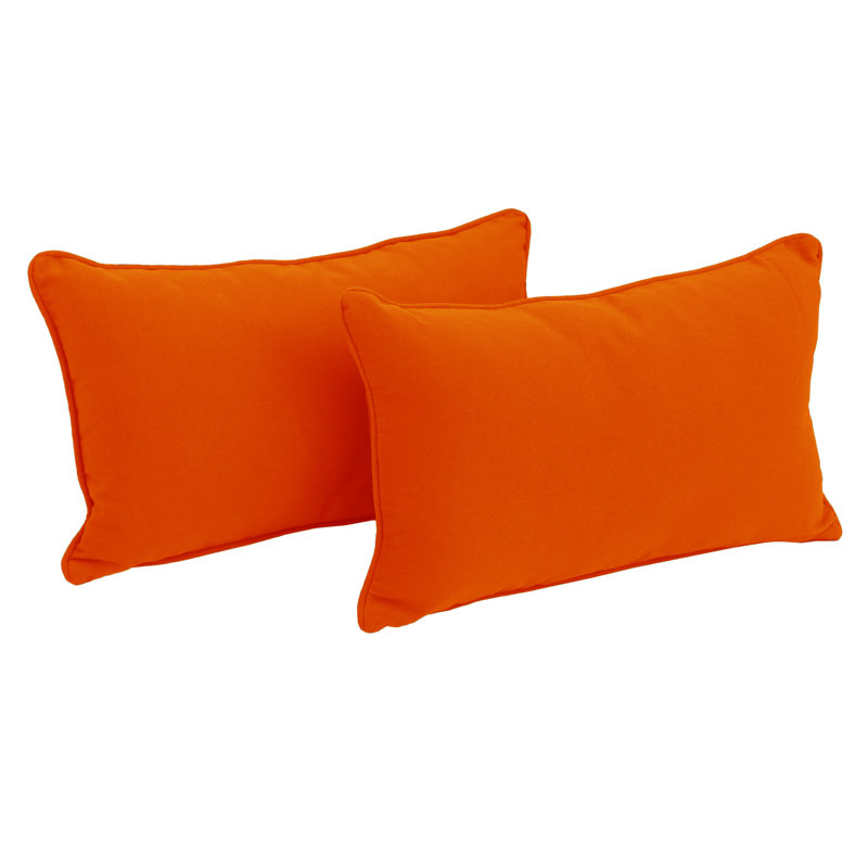 Cotton Blend Reversible Throw Pillow, Tangerine Dream