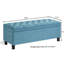 Banc de rangement capitonné capitonné, banc d'entrée en tissu de lin avec pieds en bois fuselés-129757804-129757806-129757809