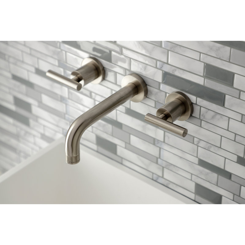 Robinet de salle de bain mural, Nickel brossé