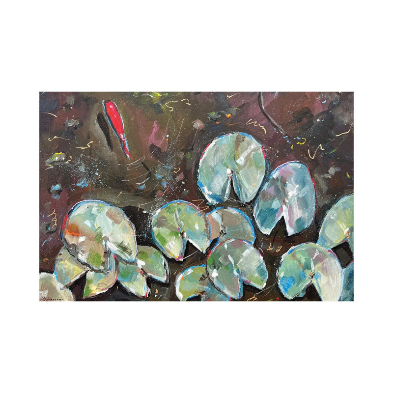 Japanese Pond With Koi Fish by Victoria Sukhasyan - Gallery-Wrapped Canvas Giclée on Canvas, No Frame
