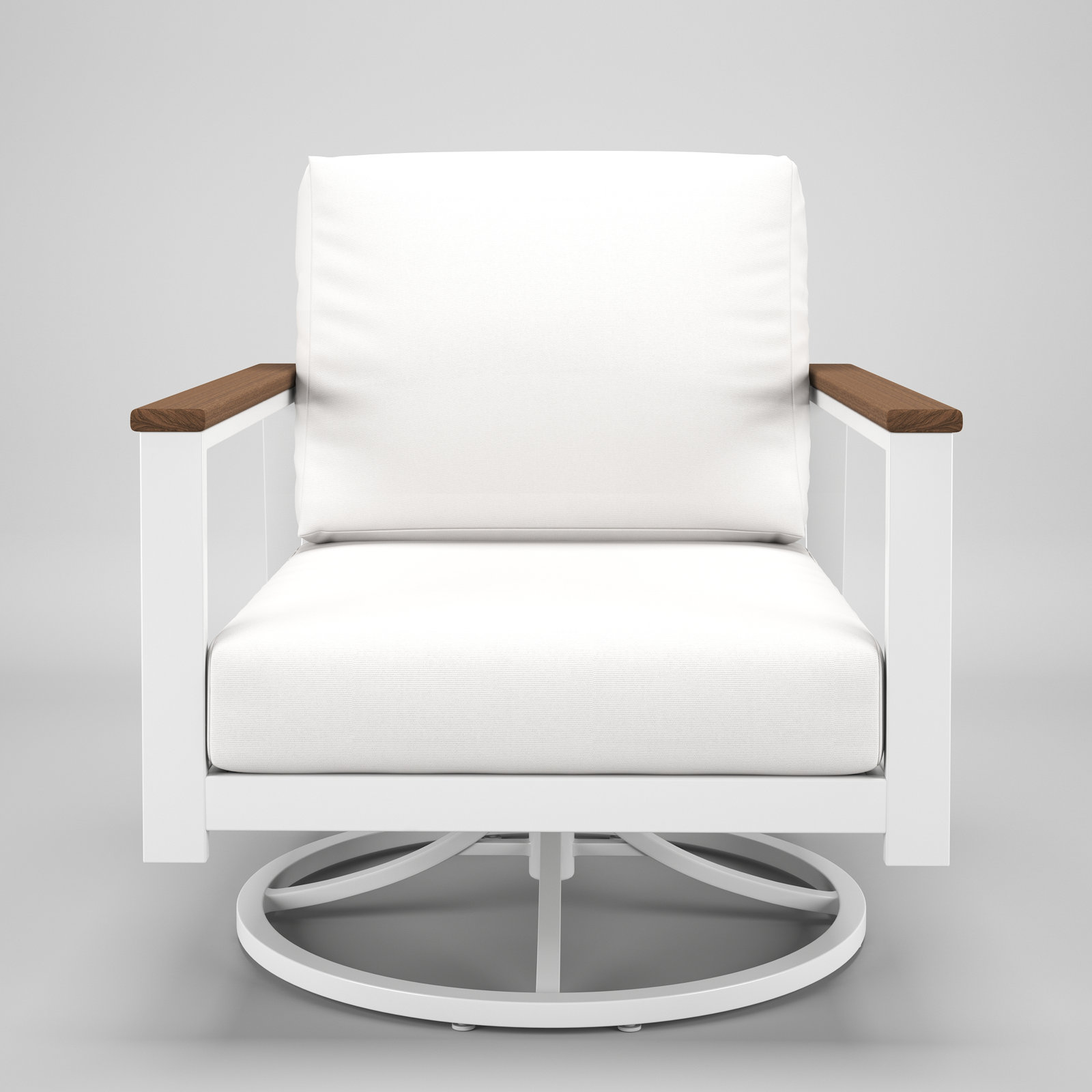 Townsend Sunbrella® Patio Lounge Chair, Canvas White, Brown