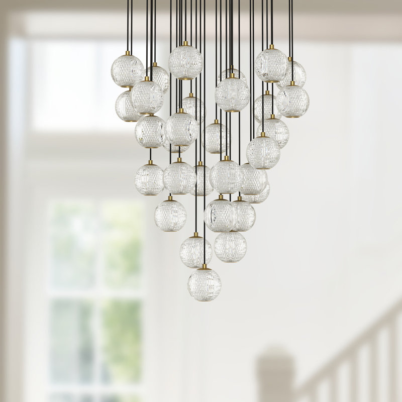 Luminaire suspendu grappe à 30 lumières Marni, Laiton naturel