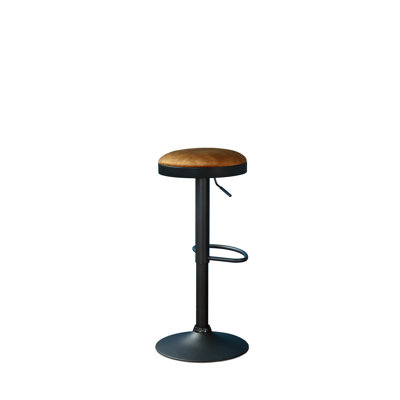 Swivel Upholstered Adjustable Height Counter Stool with Metal Frame