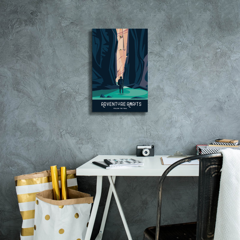 Toile épique «Adventure Awaits» par Omar Escalante, H 18 po x l 12 po