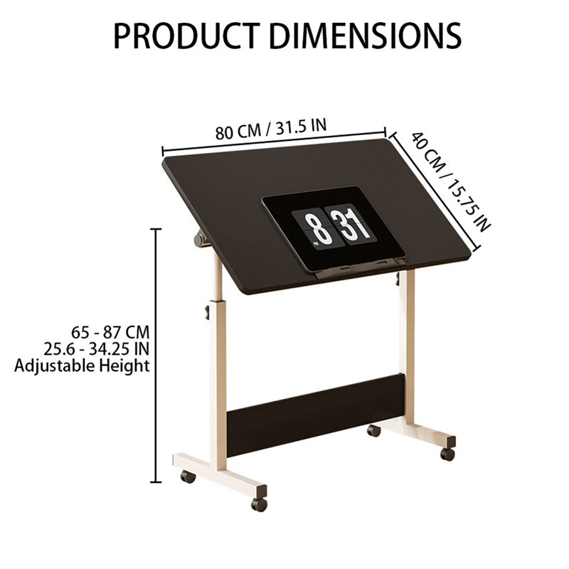 Adjustable Metal Base Standing Desk, Black