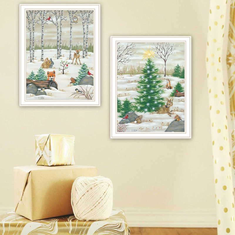 "Critter For Christmas", art mural pour créer une atmosphère douillette - 14 x 1 x 18 po, bois et papier, touche d'élégance