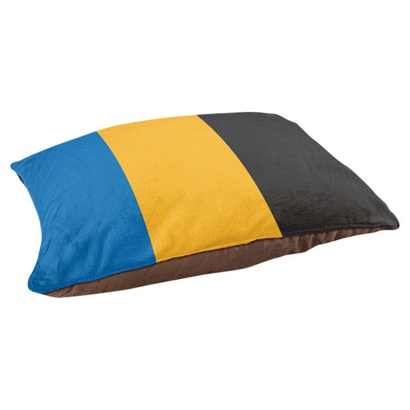 Coussin Golden State, Grand (l 40 po x P 30 po x H 14 po), Bleu royal / jaune doré californien / ardoise