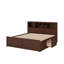 Lit plateforme très grand en bois avec tête de lit multi-rangement, USB et 2 tiroirs-1650485931