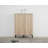 Modern Double-Door Cabinet with Oak Finish and Silver Metal Legs