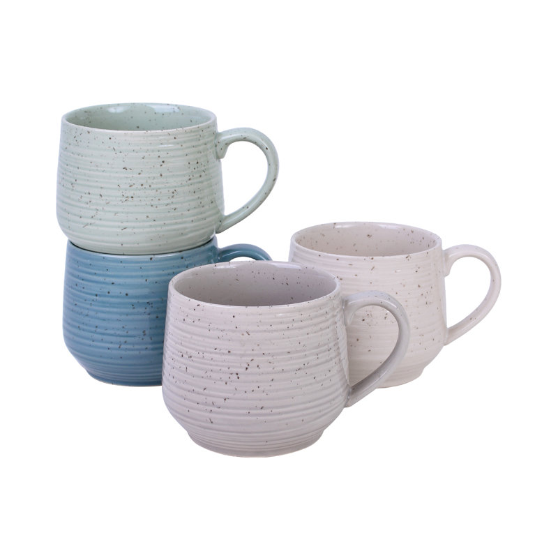 Sango Siterra Artist's Blend 17 Oz. Stoneware Mug Set - Rustic Design, Assorted