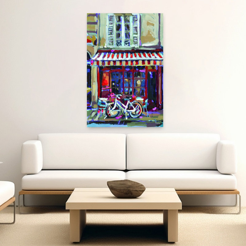 «Paris Café Stop», impression abstraite d'art mural de la ville, H 60 po x l 40 po