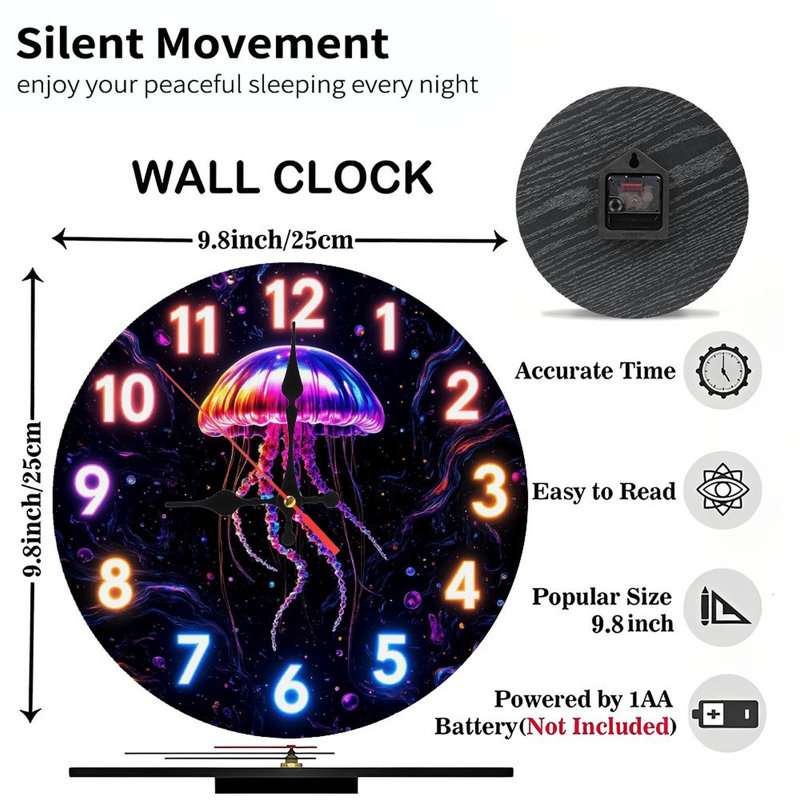 Horloge murale néon