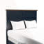 Lit double Modern Farmhouse Pinewood, cadre de lit à panneau bleu bicolore