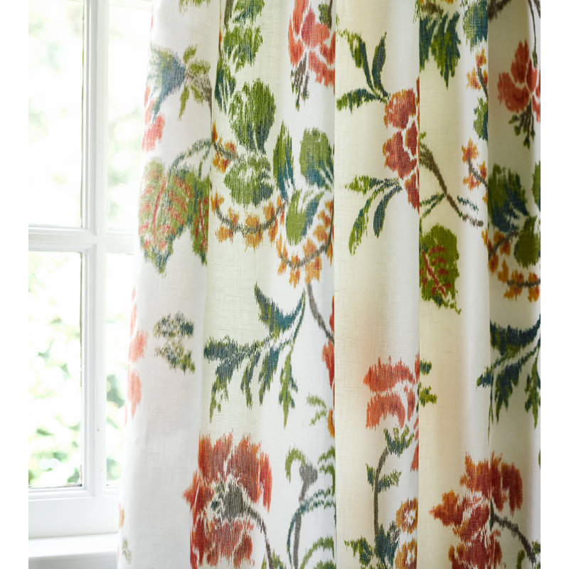 Chinois Chic Kew Gardens Warp Print Fabric, Ivory/Green