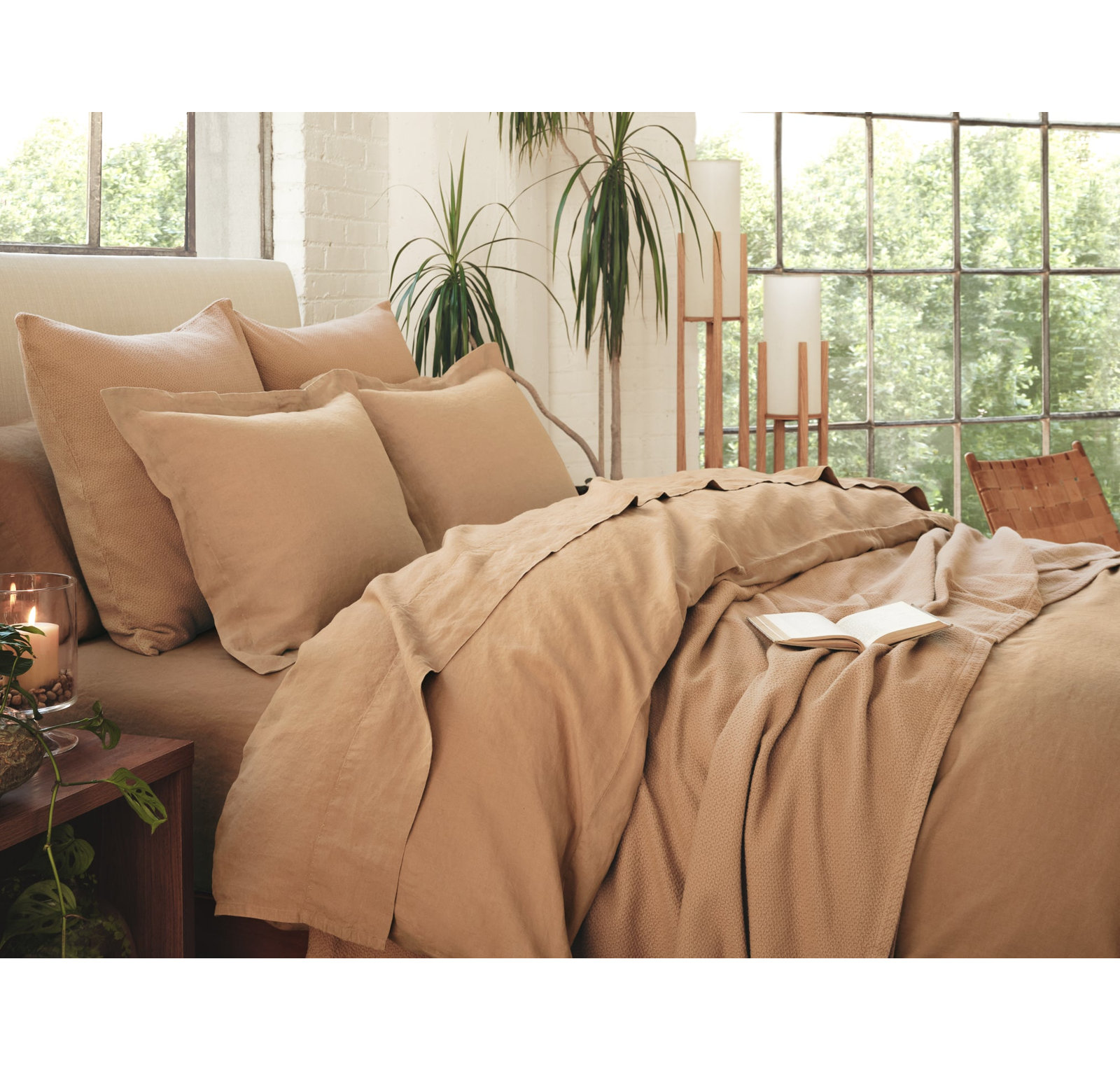 Organic Relaxed Linen Shams, Euro, Doe
