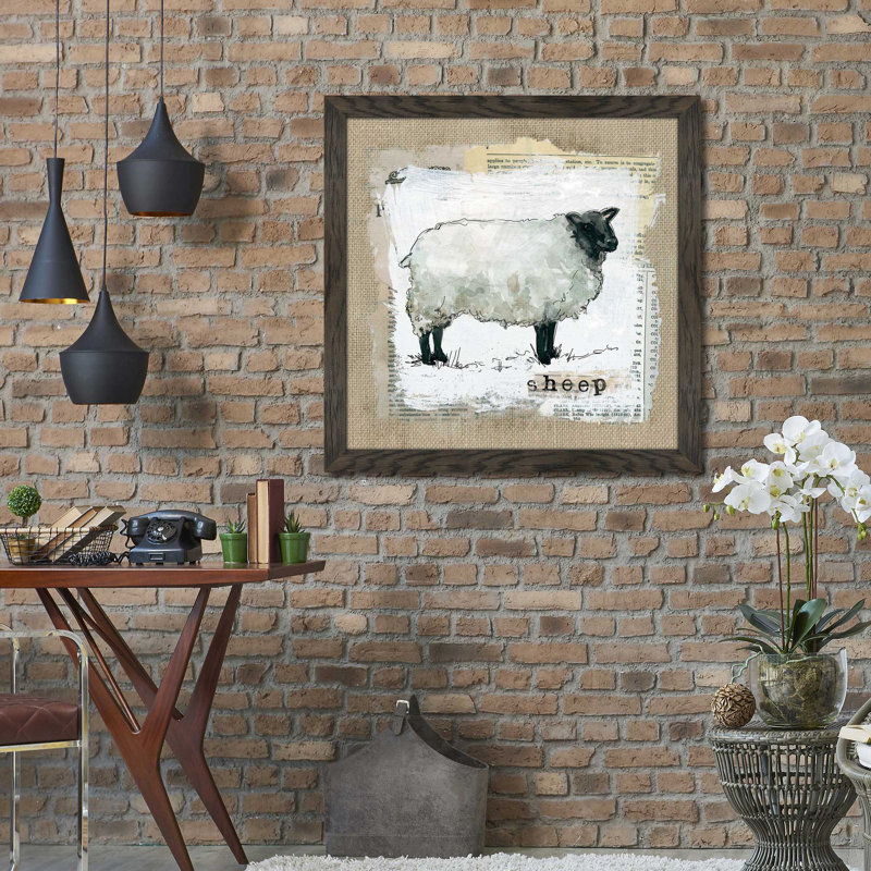 « en toile jute mouton », reproduction d’impression encadrée, H 27,5 po x l 27,5 po x P 0,75 po