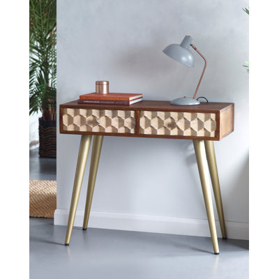 Worcester 88 cm W Solid Wood Top Console Table