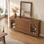 Buffet/meuble de rangement de style moderne du milieu du siècle, en MDF brun à grain de bois, 150 cm