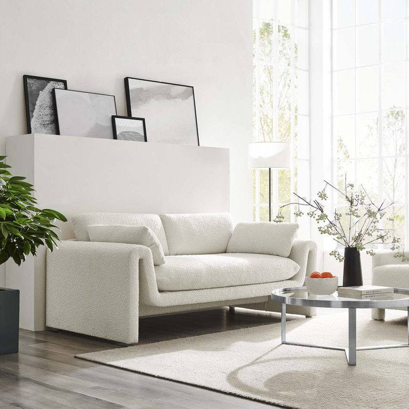Waverly Sofa, Ivory Boucle