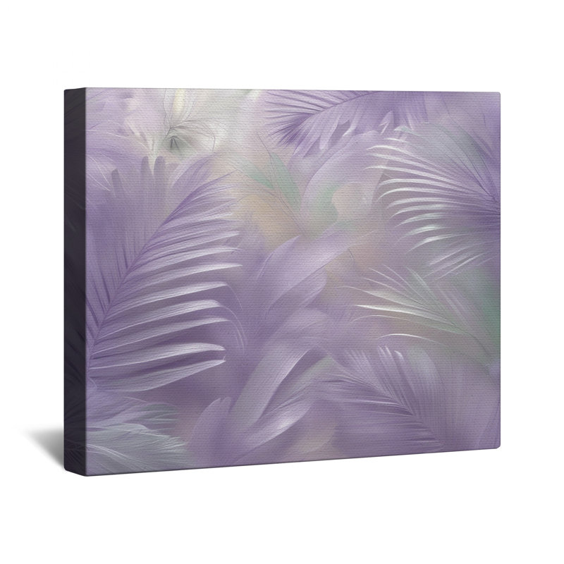 Toile tendue avec feuilles de palmier lavande en plusieurs tailles, 16 po x 20 po