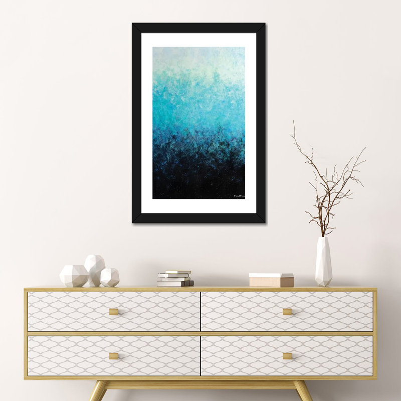 «Siren Song» par Vinn Wong - impression d'art graphique, Blanc, H 24 po x l 16 po x P 1 po, Papier encadré noir