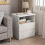 (Ensemble de 2) table de bout avec station de charge USB C rapide, canapé avec 2 tiroirs, grande armoire de rangement moderne en bois pour le salon, la chambre à coucher, le bureau, blanc