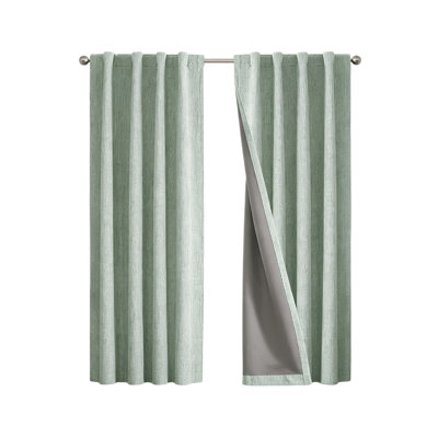 Faux Linen Blackout Curtain Panel Pair