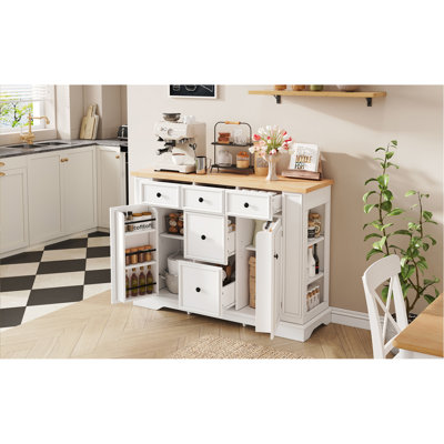 Sideboard Buffet Cabinet with Storage, Kitchen Console Table with 5 Drawers, 2 Cabinets, Adjustable Shelves, Buffet Server for Dining Room, Living Roo