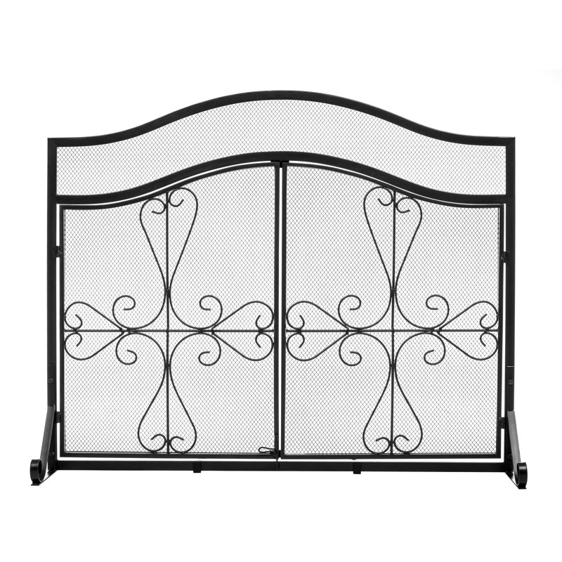 2 Panel Iron Fireplace Screen