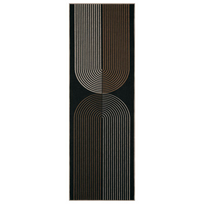 Modern Arch Striped Easy Jute Rug - Indoor Outdoor, Non-Slip, Washable, Mark Resistant, Non-Shedding Carpet for Bedroom, Living Room