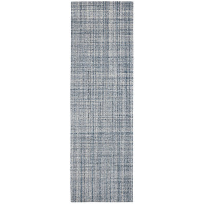 Harris Blue/Brown Hand Micro Hooked Wool Rug