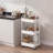 White, Three-Layer Plastic Wheeled Trolley With Convenient Handle; Movable Storage And Organization, Suitable For Use In Offices, Living Rooms, Kitchens, And Other Settings.-1564067825