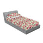 Vert pistache / motif floral rose foncé