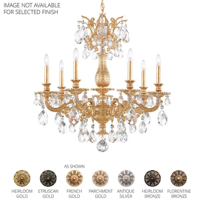 La Scala 8 - Light Glass Chandelier, Handcut Clear, Black