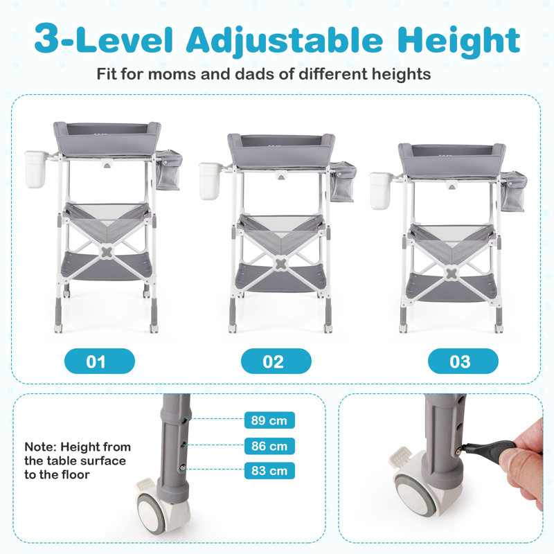 Portable Changing Table, Grey