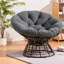 Fauteuil d'appoint confortable et moderne, structure en acier, pivotant à 360 ° pour le salon