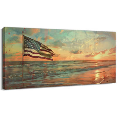 «Ocean American Flag», toile de Julissa
