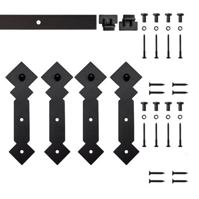 Ensemble de quincaillerie de porte de grange standard à double rail Diamond (porte non incluse)