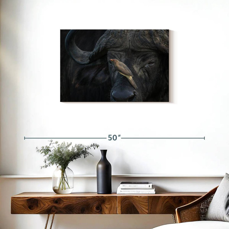 Brampt Bird On Buffalo, 20" H x 30" W