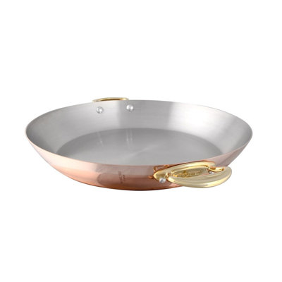 Mauviel M'Heritage 150 B Copper Round Pan With Brass Handles, 7.9-In