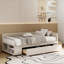 Lit plateforme simple tapissier en forme de L avec rangement et tiroirs-1628543036