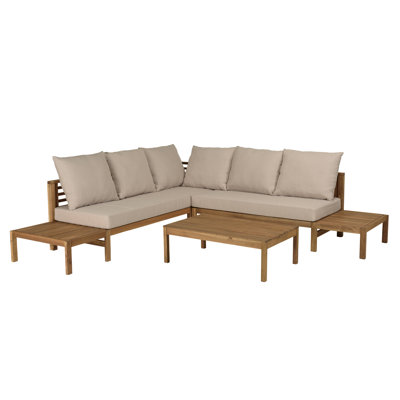 Garden Furniture Set 5 Seaters In Oiled Acacia