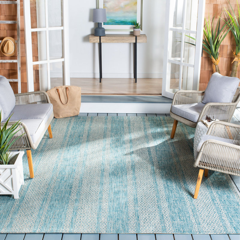Herefordshire Performance Abstract Indoor/Outdoor Area Rug, Rectangle 6'7" x 9'6"