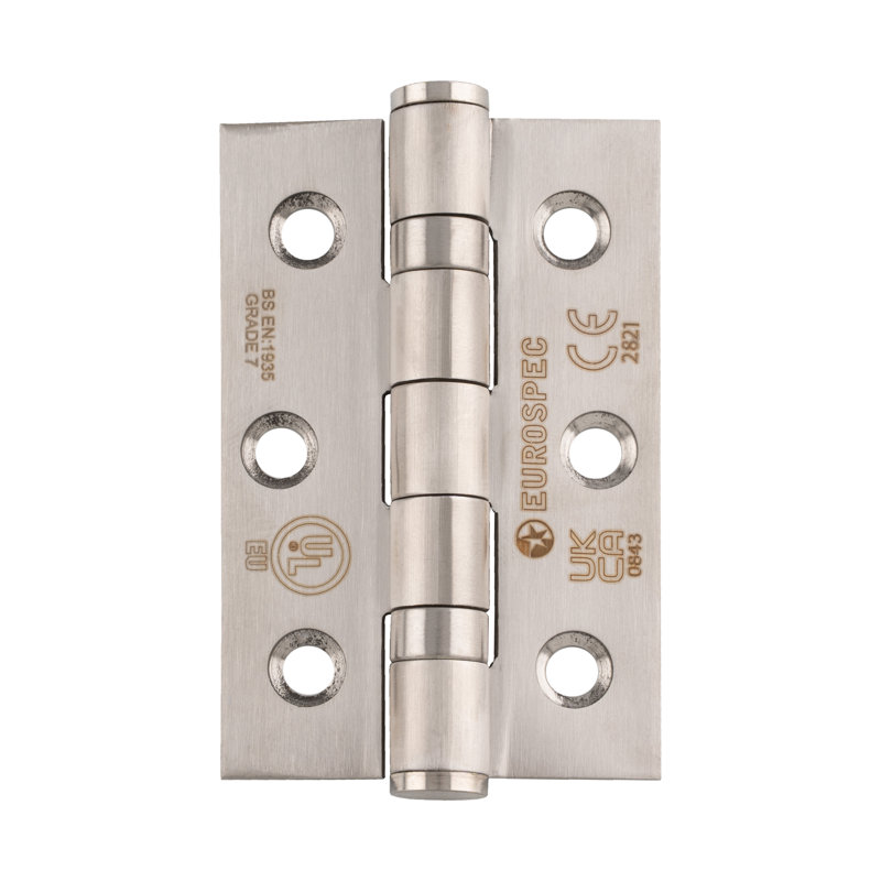 7.6cm H x 5.1cm W Butt Bearing Pair Door Hinges, Satin Stainless Steel