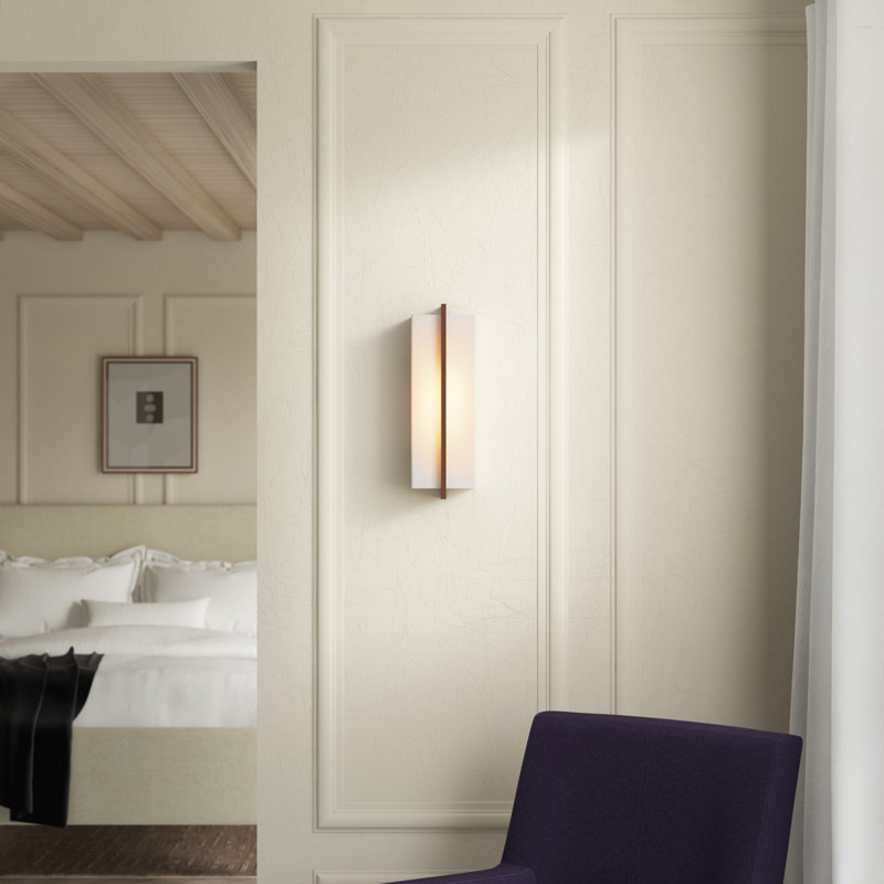 Via LED Dimmable Flush Mount Sconce, Dark Stained Walnut, 3500, 277 V