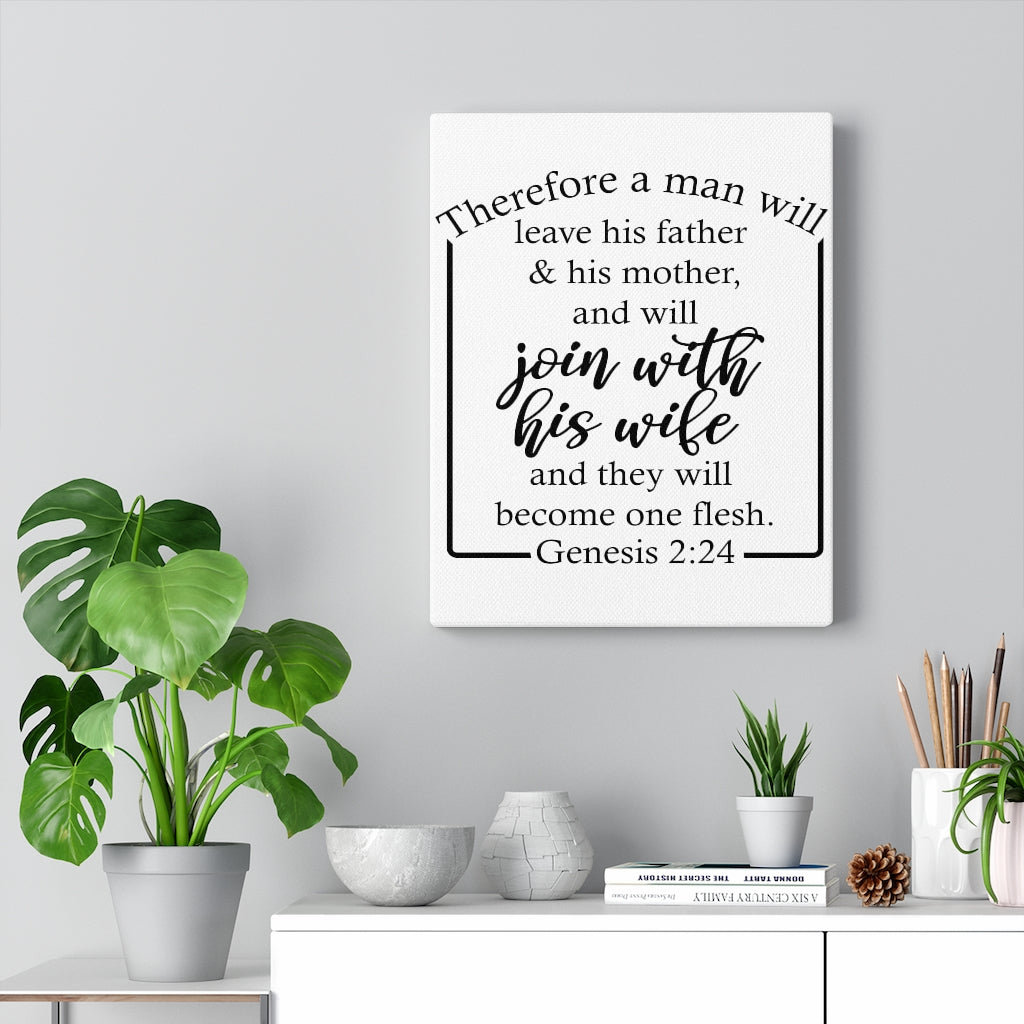 Blue Elephant His Wife Genesis 2:24 - Wrapped Canvas Typography ...