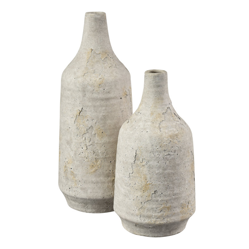 Drurie Bottle - Large Aged White, 14.5" H x 5.75" W x 5.75" D